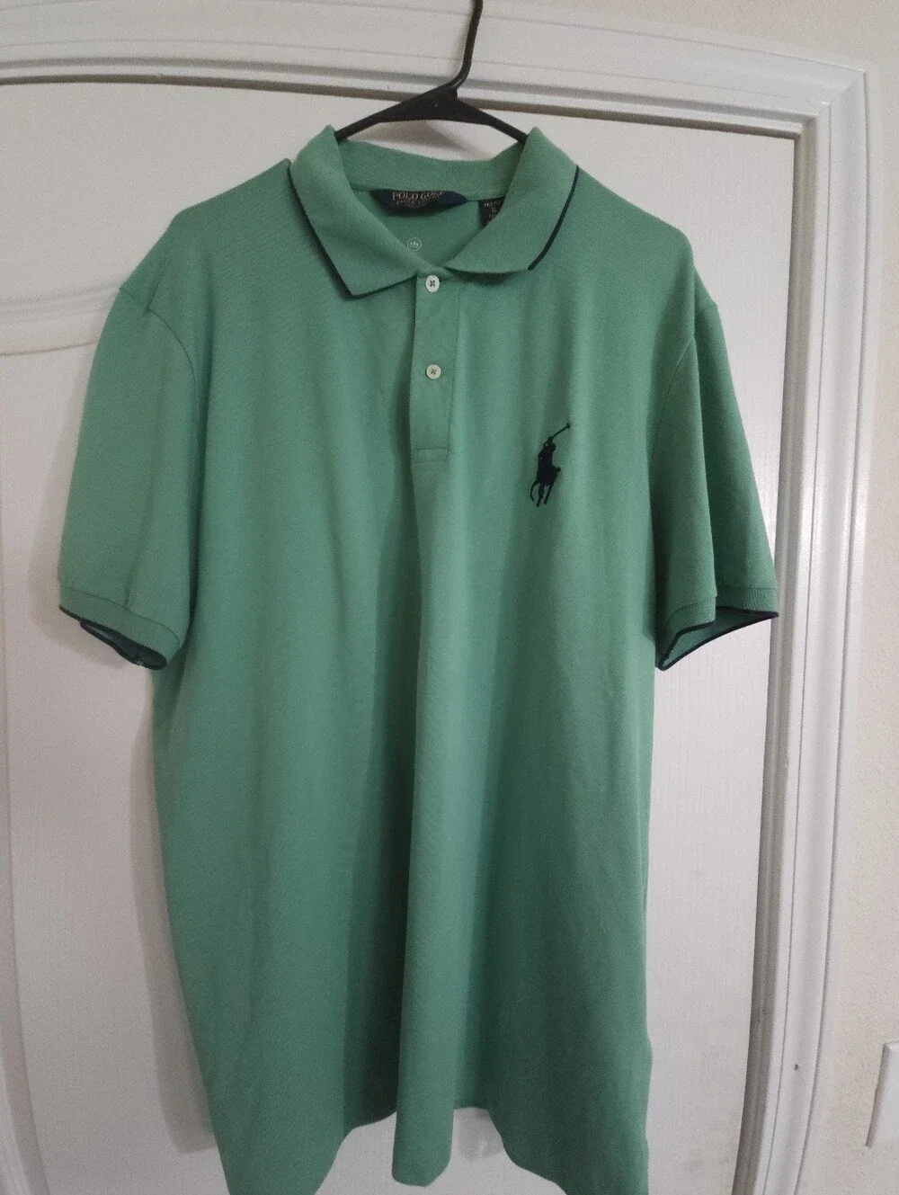 Polo by Ralph Lauren Men’s Mint Green Polo with Navy Pony